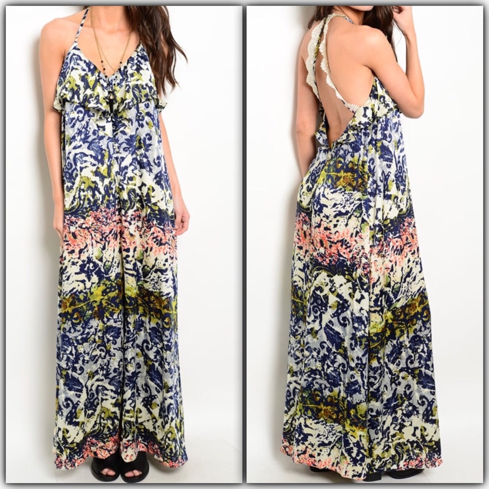 Spaghetti Strap Long Flowy Dress